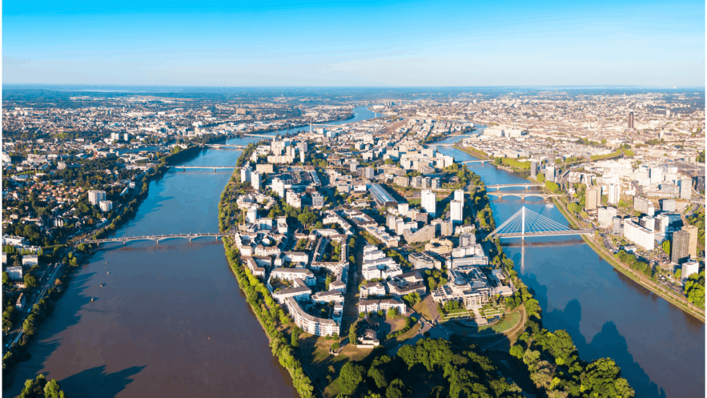 Vue aérienne de l'Est de l'Ile de Nantes