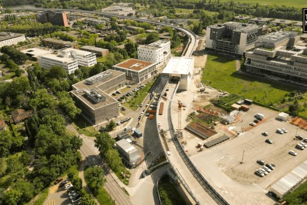 Vue Aerienne de la future ligne C du métro de Toulouse à Labège